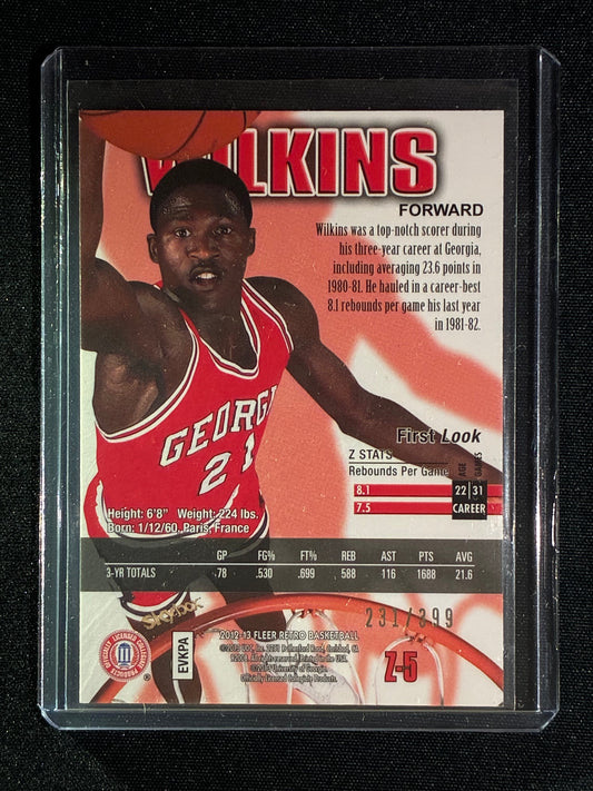 2012-13 Fleer Retro DOMINIQUE WILKINS Z-Force Rave 231/399