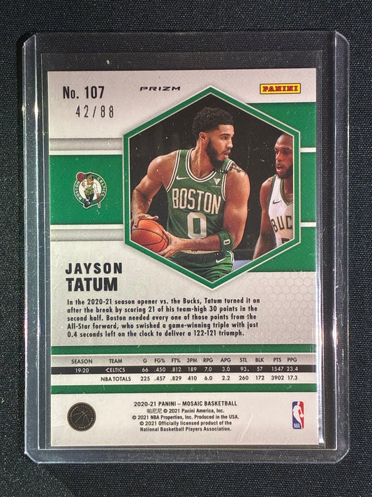 2020-21 Mosaic JAYSON TATUM Choice Red and Yellow Fusion 42/88 #107