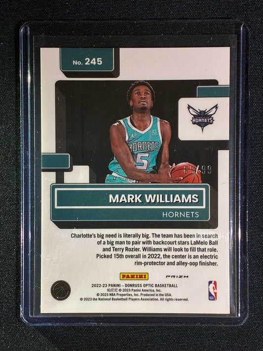 2022-23 Donruss Optic MARK WILLIAMS Rated Rookie Red Prizm 89/99 #245