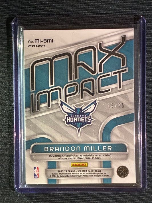 2023-24 Spectra BRANDON MILLER Max Impact Rookie Jersey Celestial 13/75 #BMI