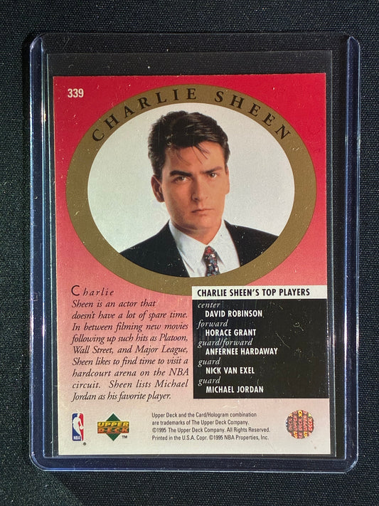 1995-96 Upper Deck MICHAEL JORDAN Major Attractions Charlie Sheen Electric Court #339