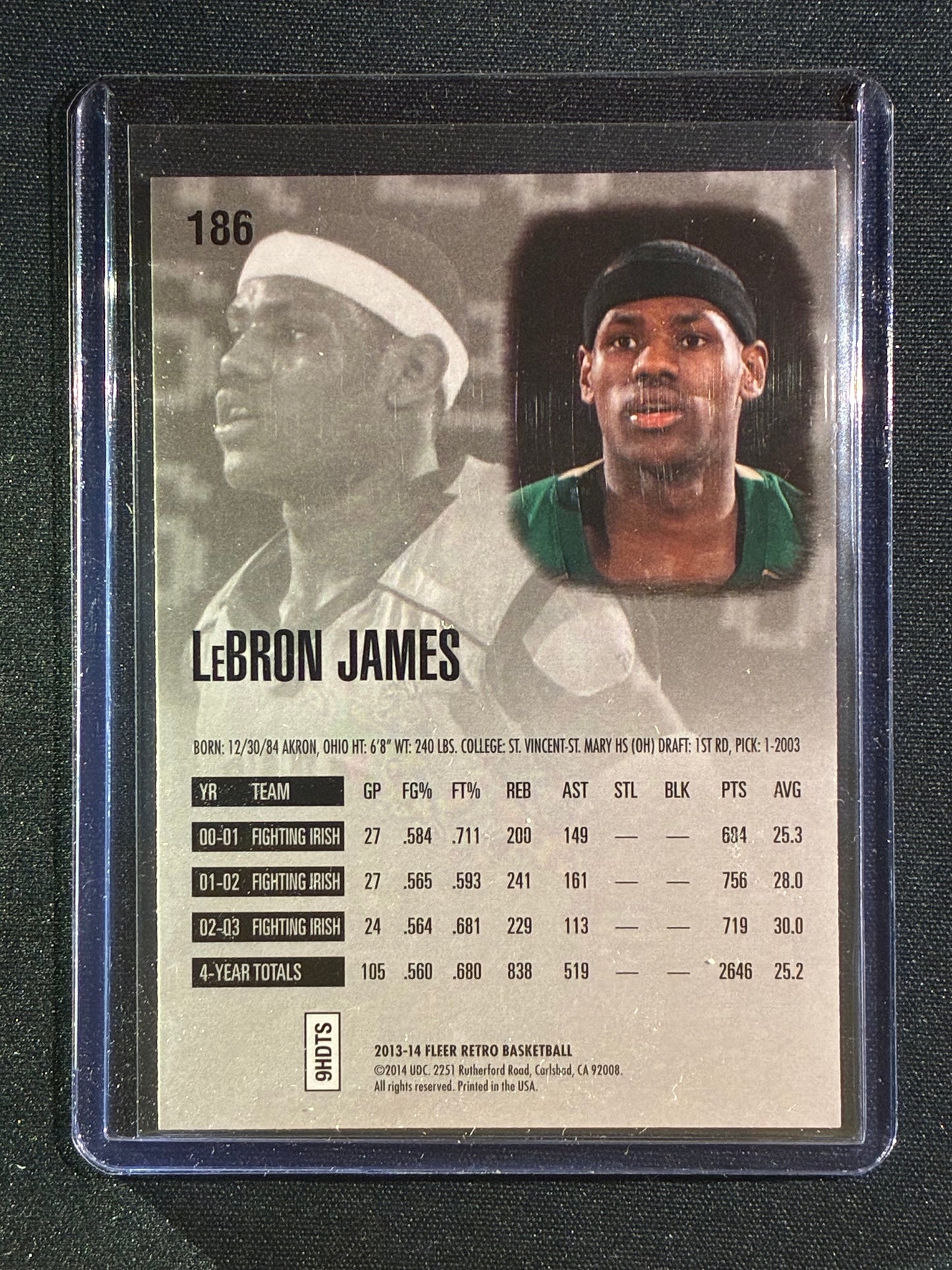 2013-14 Fleer Retro LEBRON JAMES Fleer Ultra Base #186