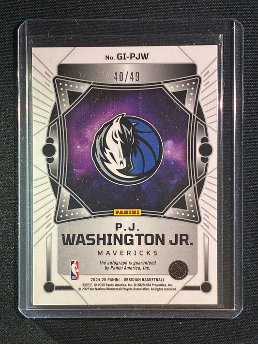 2024-25 Obsidian P.J. WASHINGTON JR. Galaxy Ink Auto Electric Etch Purple 40/49