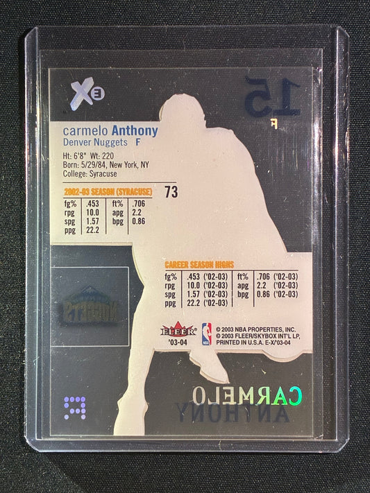 2003-04 Fleer EX CARMELO ANTHONY Rookie Acetate Base #73