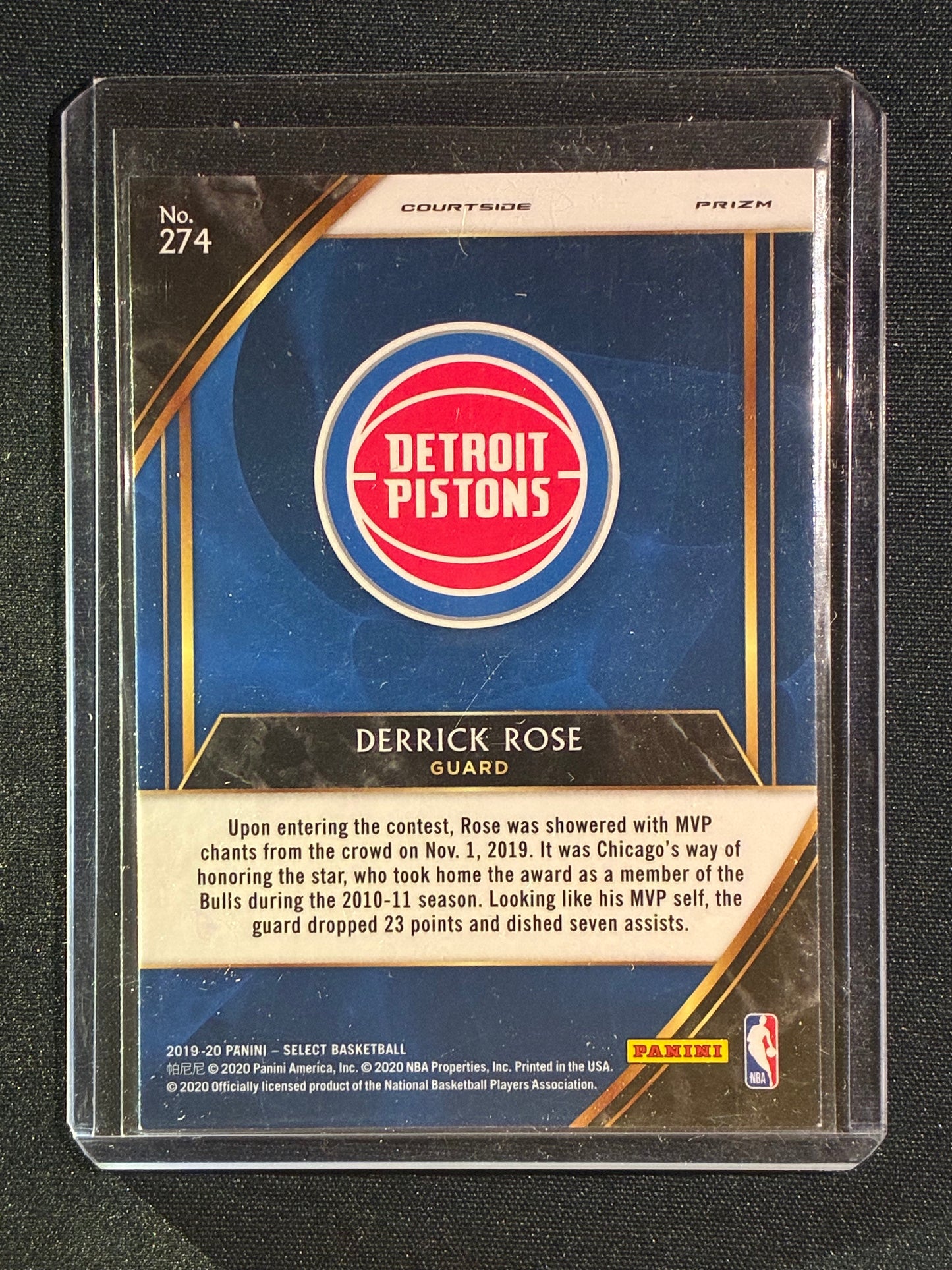 2019-20 Select DERRICK ROSE Courtside Silver Prizm SSP #274