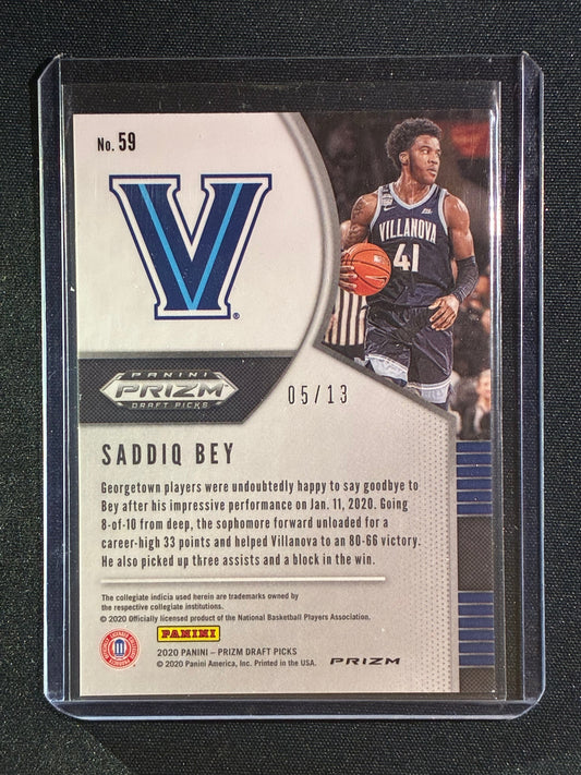 2020-21 Prizm Draft Picks SADDIQ BEY Rookie Blue Shimmer 5/13 #59