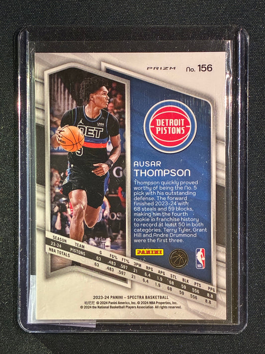 2023-24 Spectra AUSAR THOMPSON Rookie Black and White International Zebra SSP #156