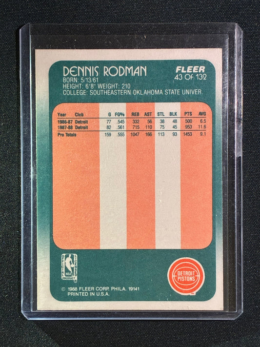 1988-89 Fleer DENNIS RODMAN Rookie Base #43