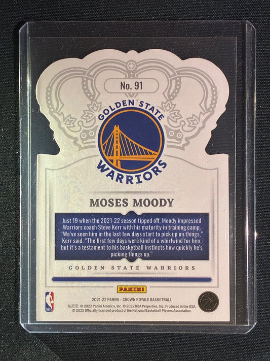 2021-22 Crown Royale MOSES MOODY Rookie Die-Cut Blue Cracked Ice 8/99 #91