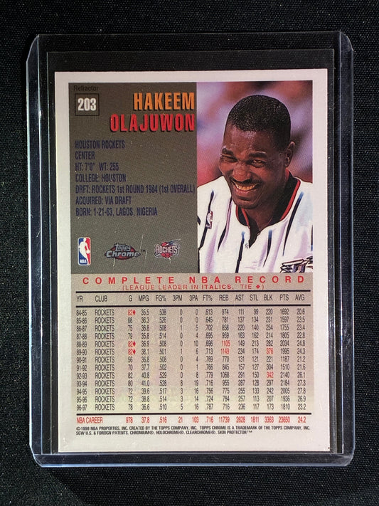 1997-98 Topps Chrome HAKEEM OLAJUWON Refractor Silver #203