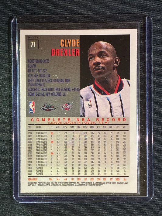 1997-98 Topps Chrome CLYDE DREXLER Refractor Silver #71