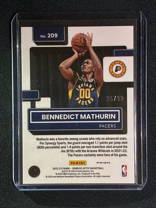 2022-23 Donruss Optic BENNEDICT MATHURIN Rated Rookie Red Prizm 35/99 #209