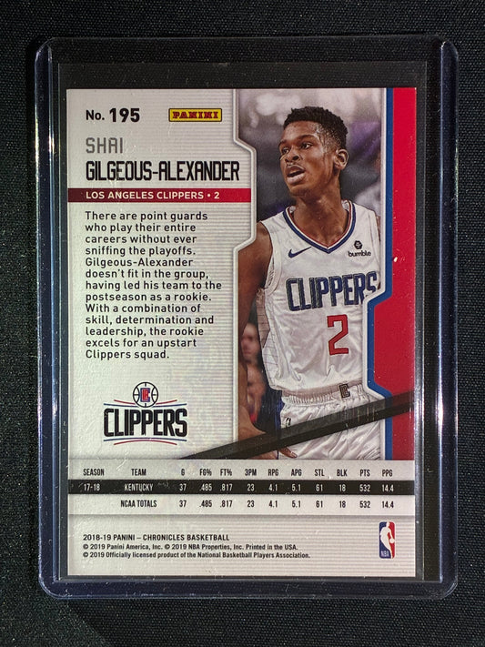 2018-19 Chronicles SHAI GILGEOUS-ALEXANDER Playoff Rookie Silver #195