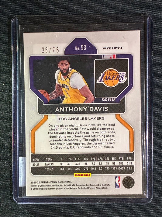 2021-22 Prizm ANTHONY DAVIS 75th Anniversary Red Cracked Ice 25/75 #53