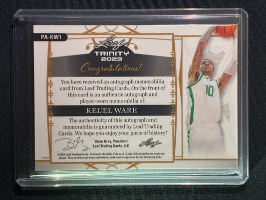 2023-24 Leaf Trinity KEL'EL WARE Rookie Patch Auto Silver 53/99 #KW1