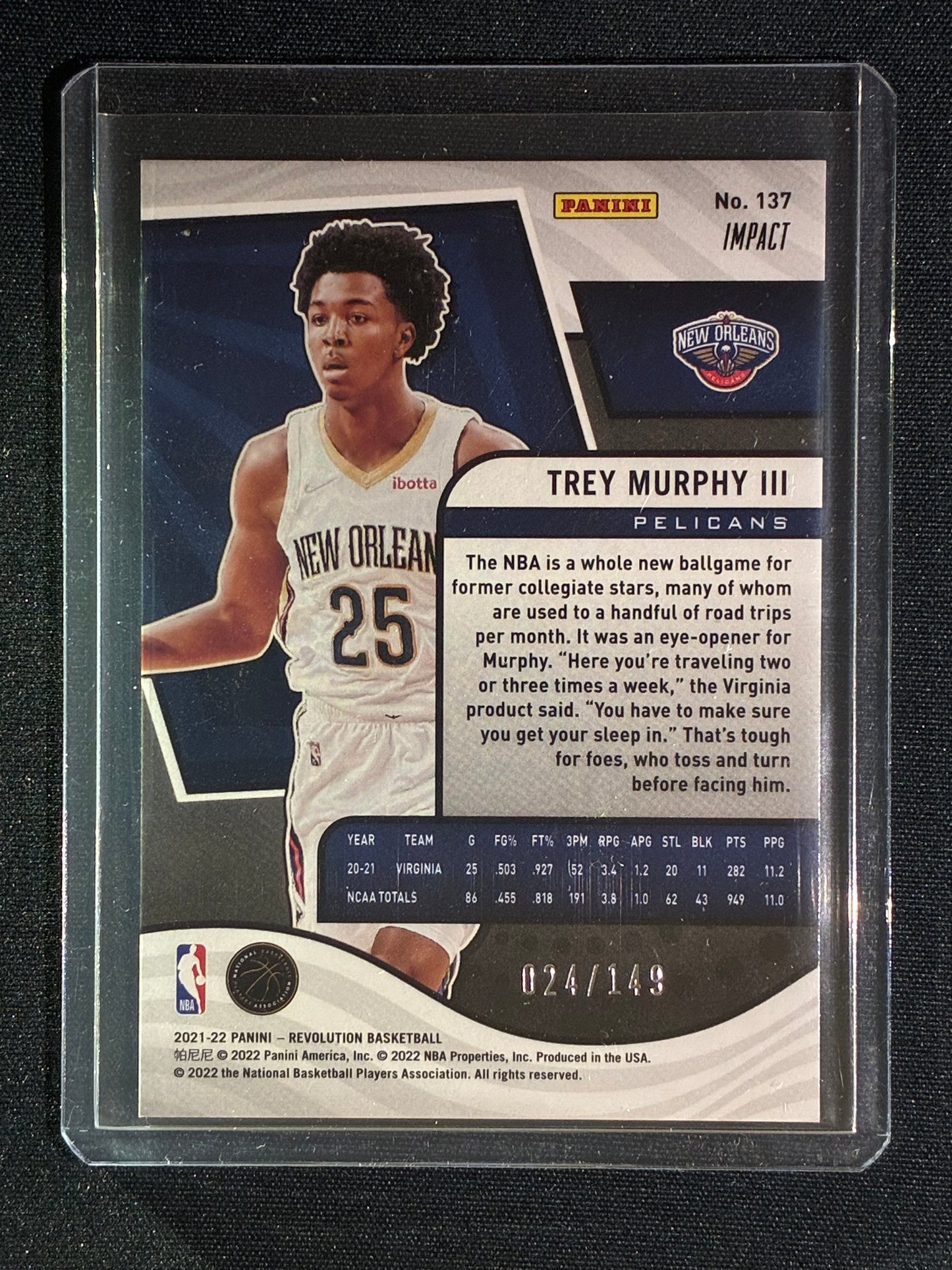 2021-22 Revolution TREY MURPHY III Rookie Impact 24/149 #137