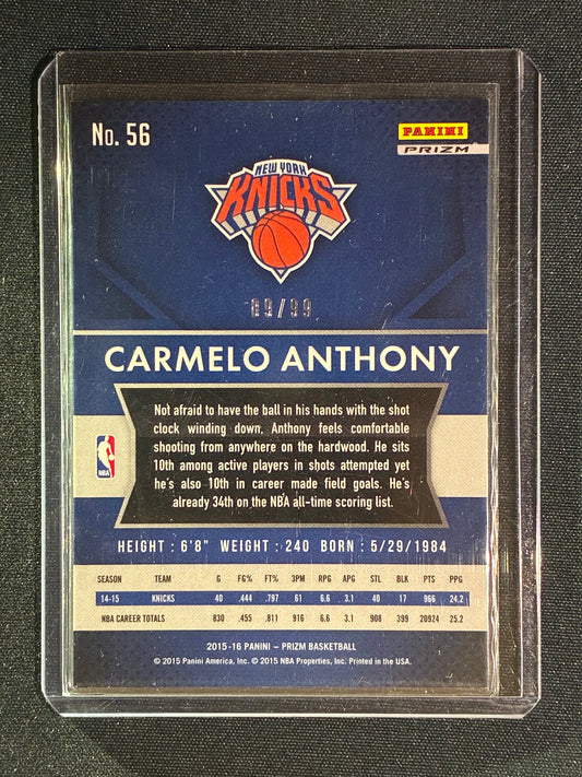 2015-16 Prizm CARMELO ANTHONY Purple Prizm 89/99 #56