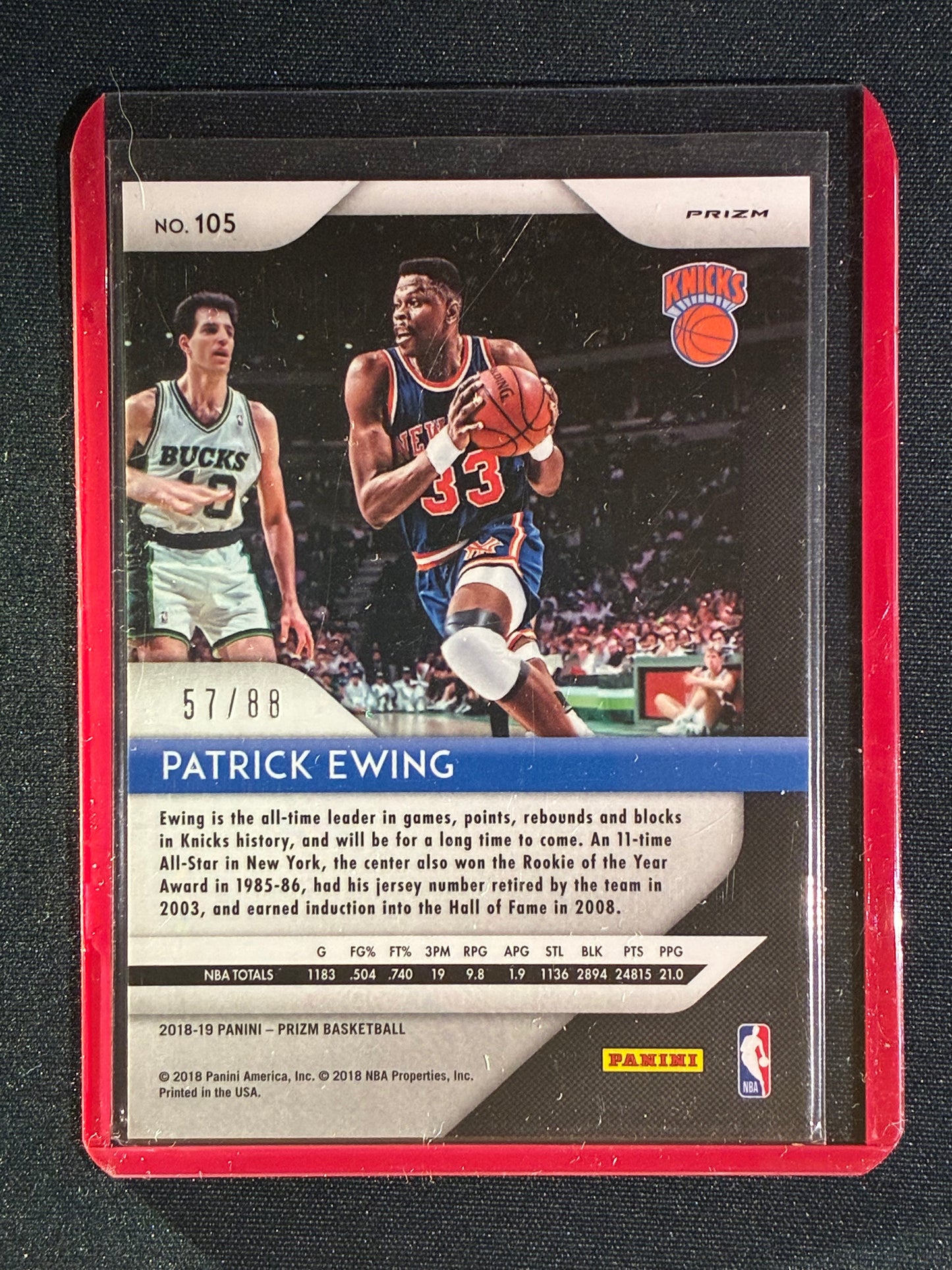 2018-19 Prizm PATRICK EWING Choice Red Scope 57/88 #105