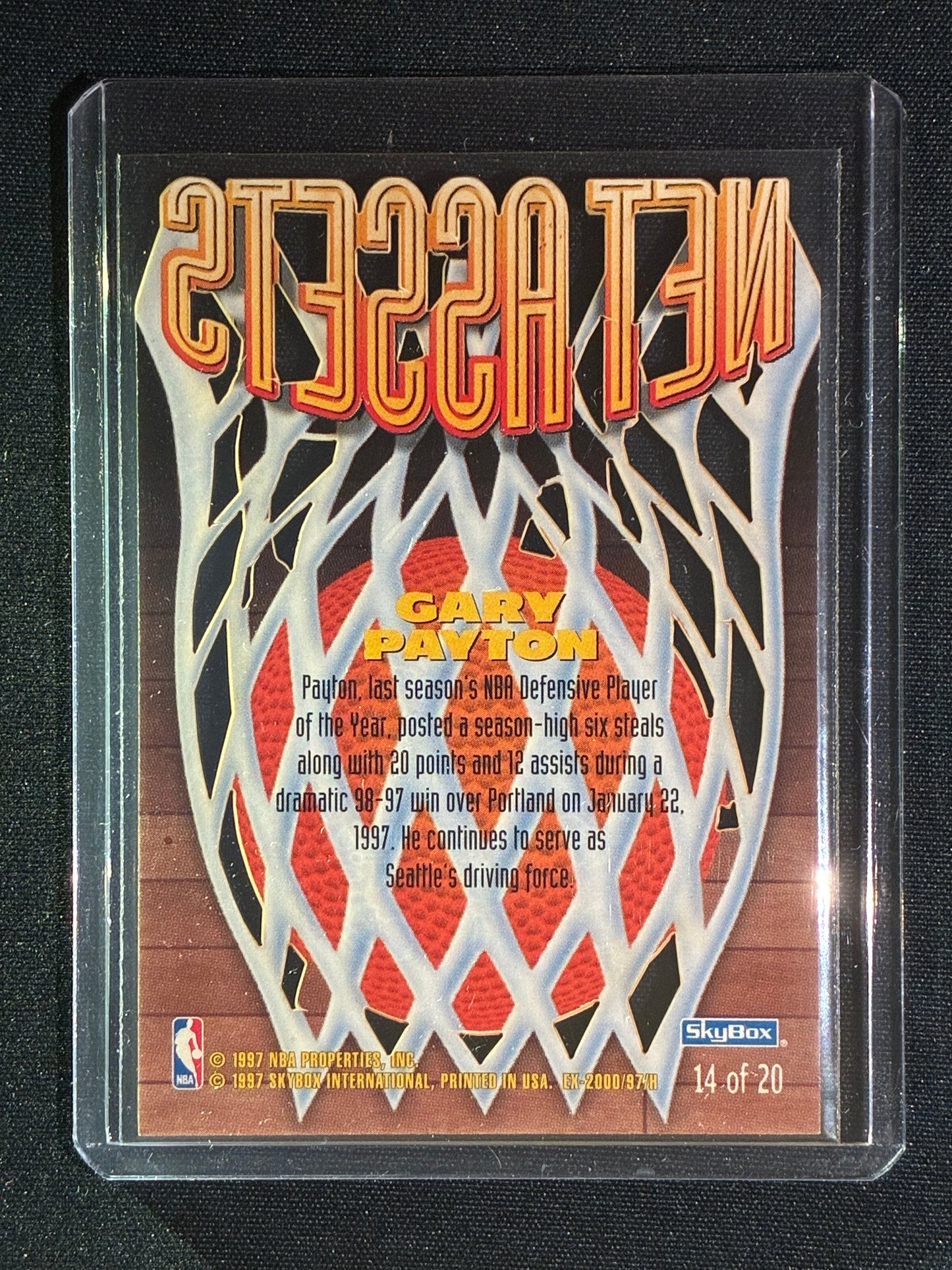 1997-98 EX2000 GARY PAYTON Net Assets Die-Cut #14