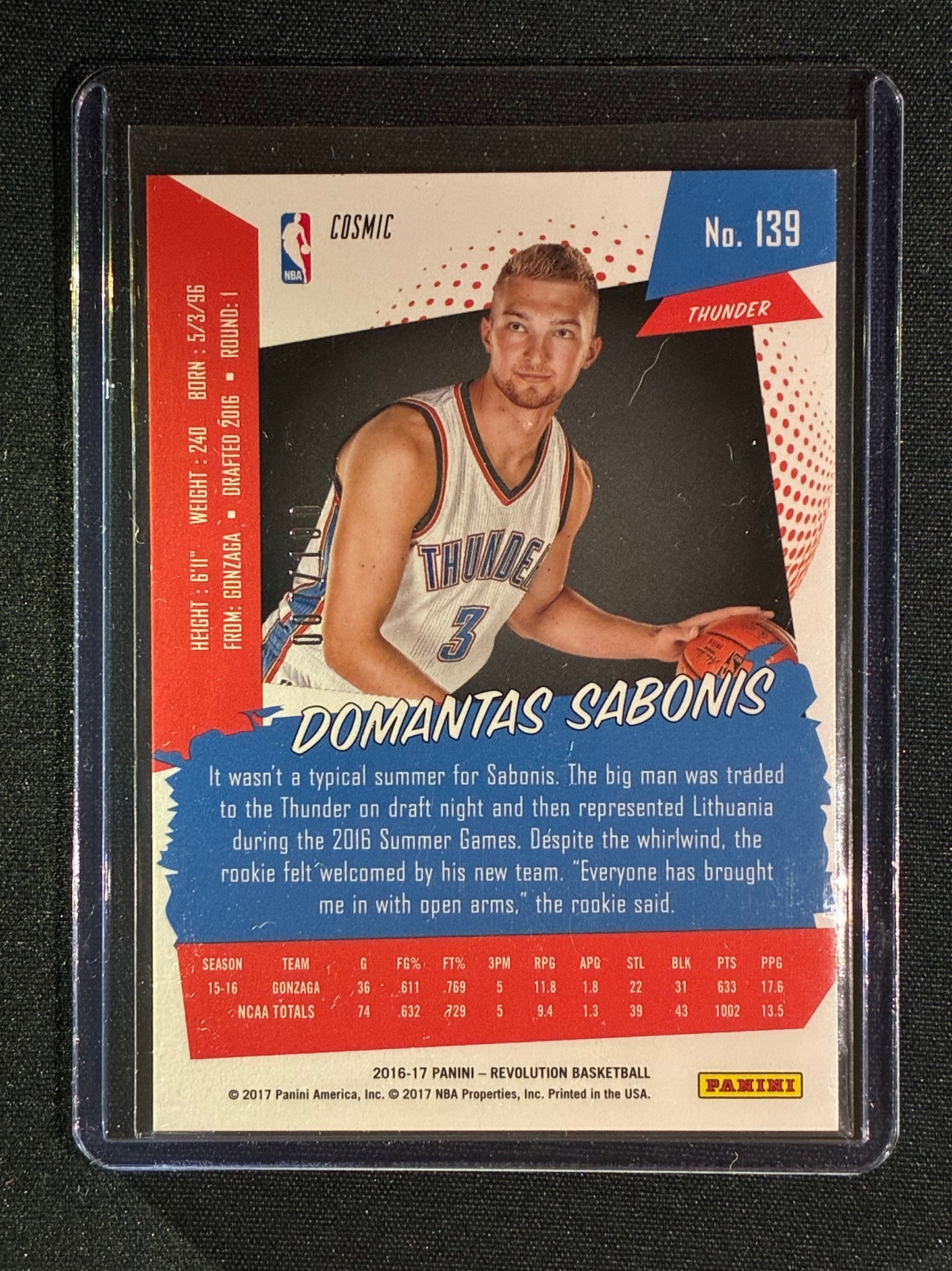 2016-17 Revolution DOMANTAS SABONIS Rookie Cosmic 7/100 #139