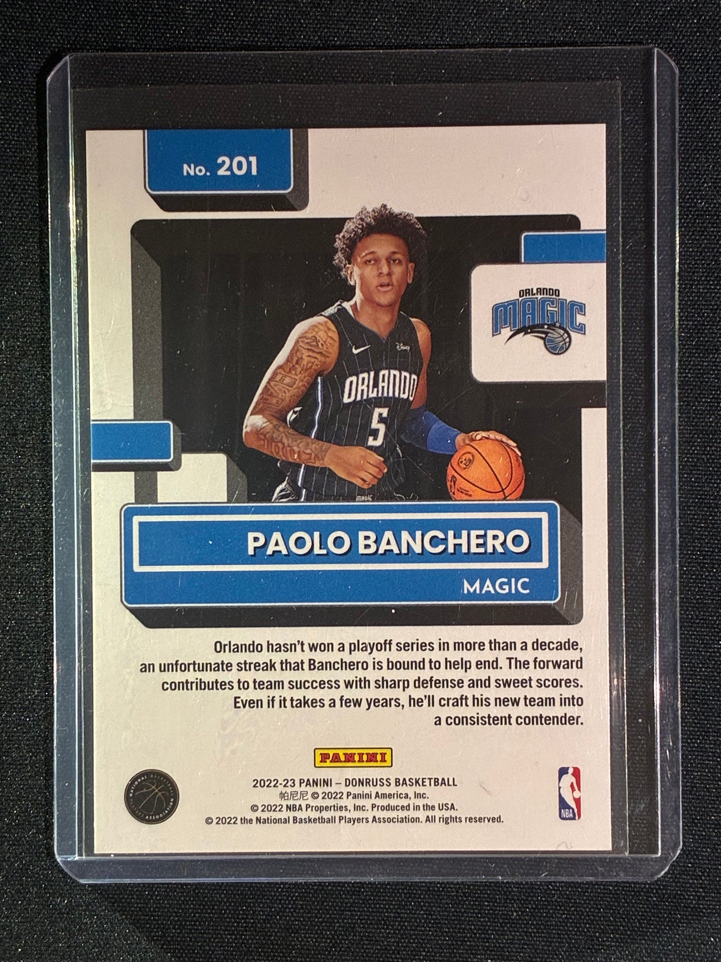 2022-23 Donruss PAOLO BANCHERO Rated Rookie Green Laser #201