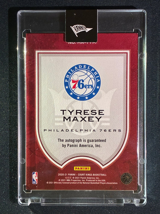 2020-21 Court Kings TYRESE MAXEY Heir Apparent Rookie Auto Jade SSP #TYM