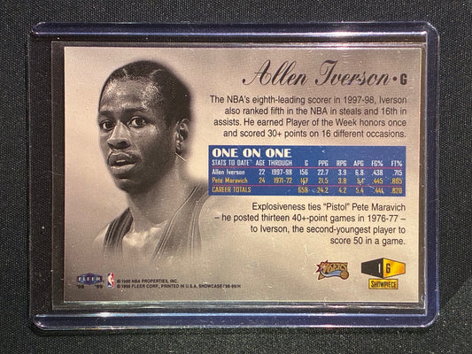 1998-99 Flair Showcase ALLEN IVERSON Row 1 Showpiece 1204/1500