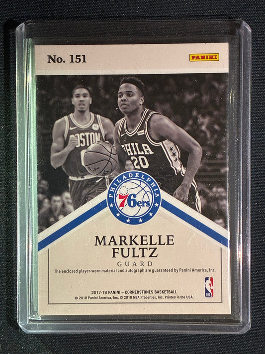 2017-18 Cornerstones MARKELLE FULTZ Cornerstones Rookie Quad Jersey Auto Silver 27/75