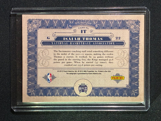 2011-12 Gold Standard ISAIAH THOMAS Golden Signatures Auto #IT