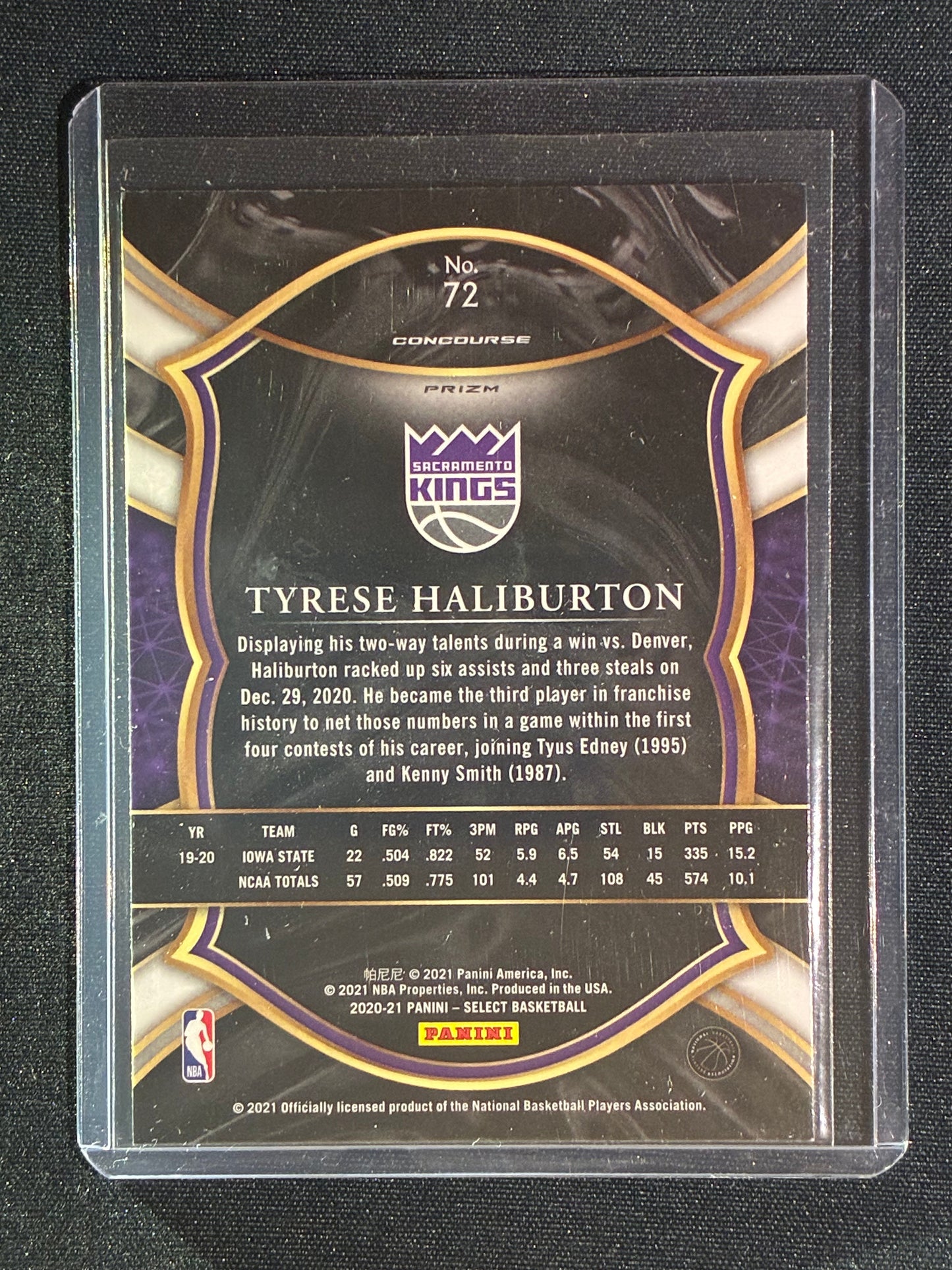 2020-21 Select TYRESE HALIBURTON Concourse Rookie Red White & Green Cracked Ice #72
