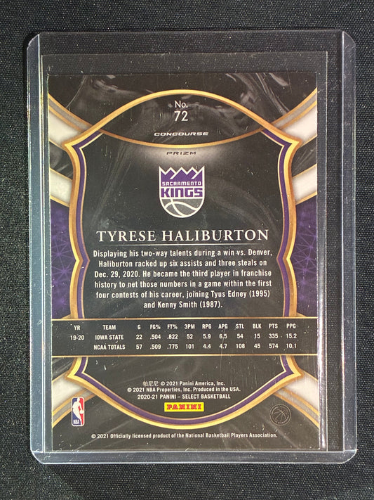 2020-21 Select TYRESE HALIBURTON Concourse Rookie Red White & Green Cracked Ice #72