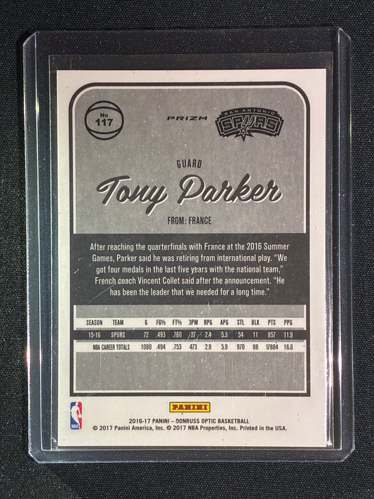 2016-17 Donruss Optic TONY PARKER White Sparkle SSP #117