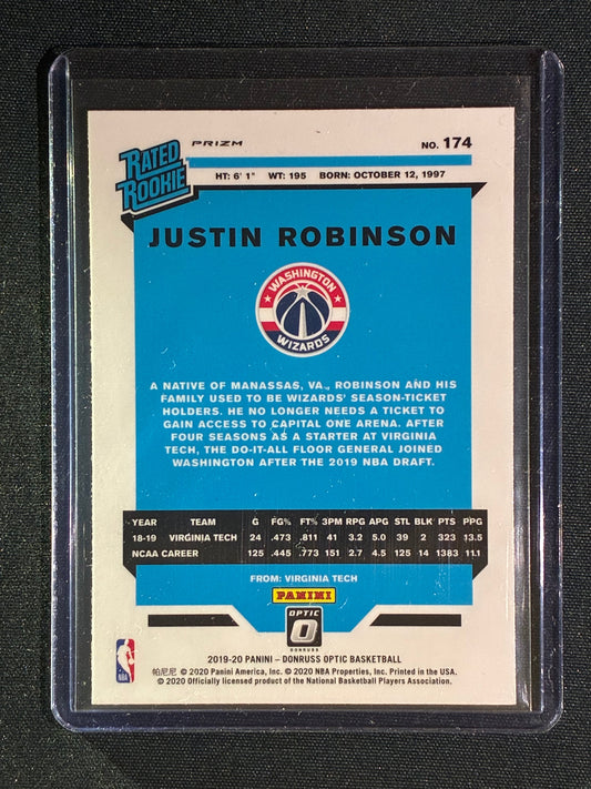 2019-20 Donruss Optic JUSTIN ROBINSON Rated Rookie White Sparkle SSP #174
