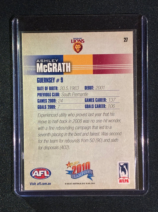 2010 Select Champions ASHLEY MCGRATH Base Signature Auto IP #27