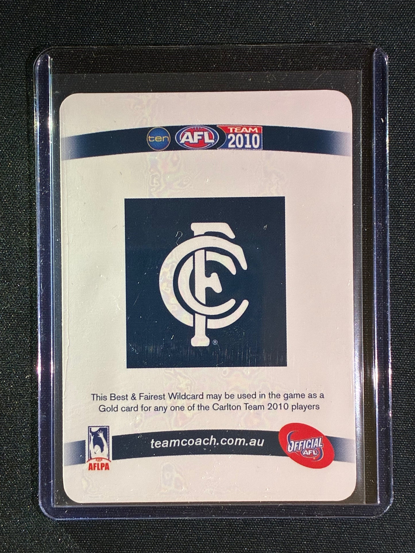 2010 Teamcoach CHRIS JUDD Best & Fairest Wildcard #3 Gold