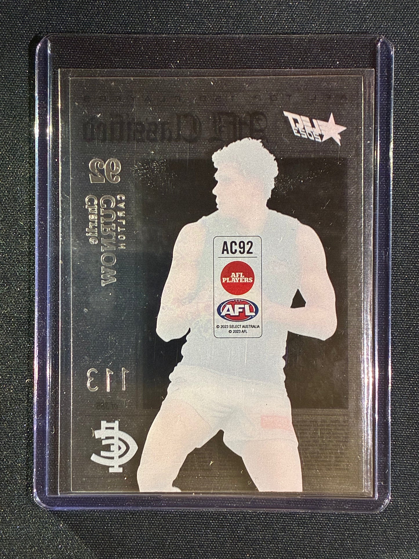 2023 Select Footy Stars CHARLIE CURNOW AFL Classified Acetate 113/365 #92