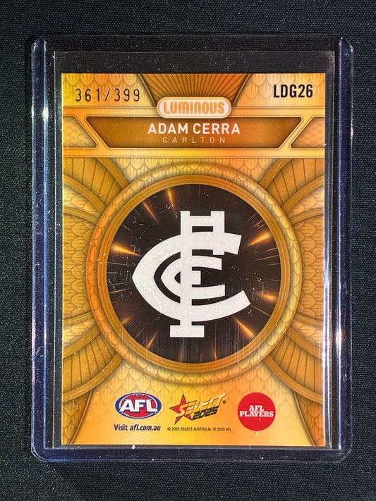 2025 Select Footy Stars ADAM CERRA Luminous Dragon Scales Refractor Gold 361/399 #26