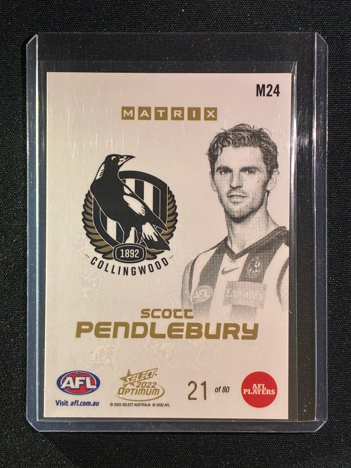 2022 Select Optimum SCOTT PENDLEBURY Matrix Platinum Portraits 21/80 #24