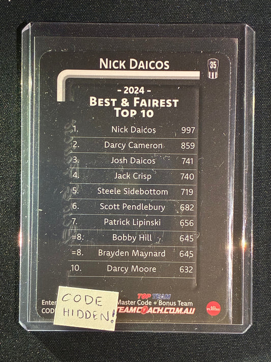 2025 Teamcoach NICK DAICOS Best & Fairest Gold SP #4