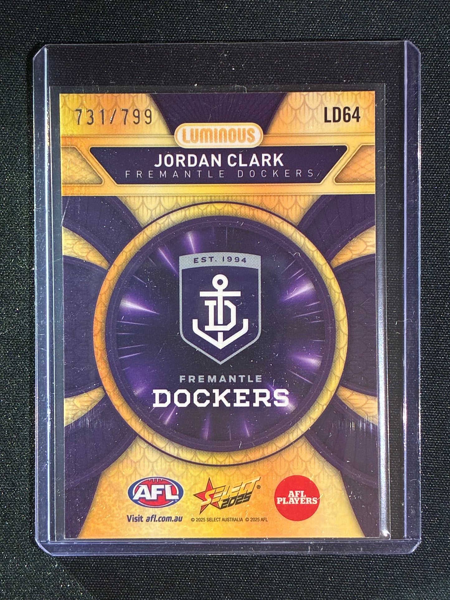 2025 Select Footy Stars JORDAN CLARK Luminous Dragon Scales 731/799 #64