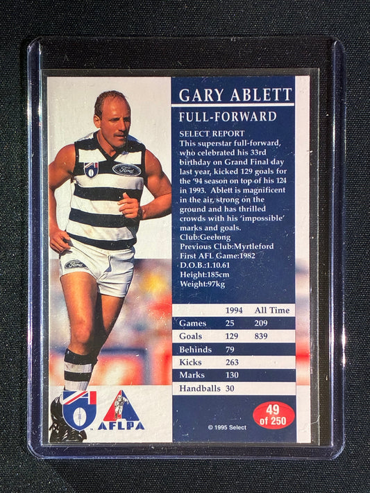 1995 Select GARY ABLETT Base Signature Auto IP #49
