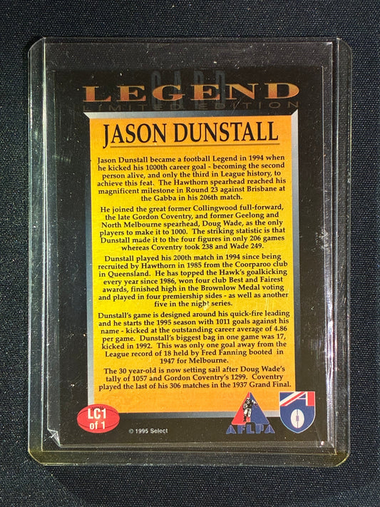1995 Select JASON DUNSTALL Legend Limited Edition #1 Cracked Ice