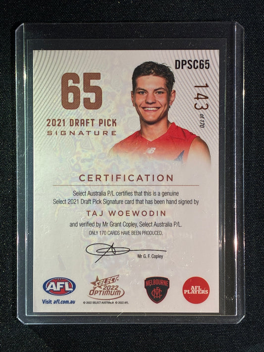 2022 Select Optimum TAJ WOEWODIN 2021 Draft Pick Signature Copper Bronze 143/170 #65