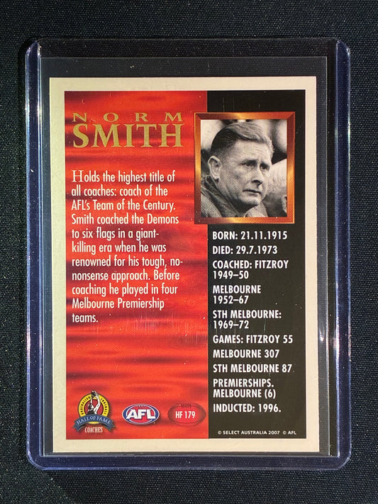2007 Select Supreme NORM SMITH Hall of Fame Base #179