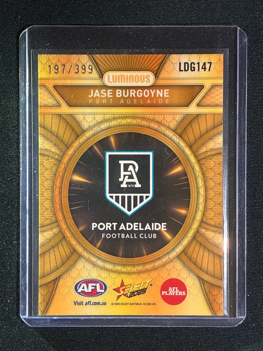 2025 Select Footy Stars JASE BURGOYNE Luminous Dragon Scales Gold Refractor 197/399 #147