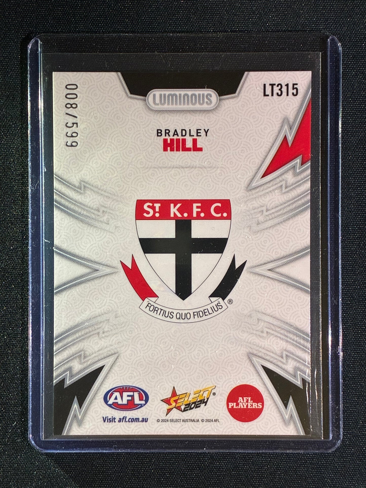 2024 Select Footy Stars BRADLEY HILL Luminous Thunderbolt 008/599 #315