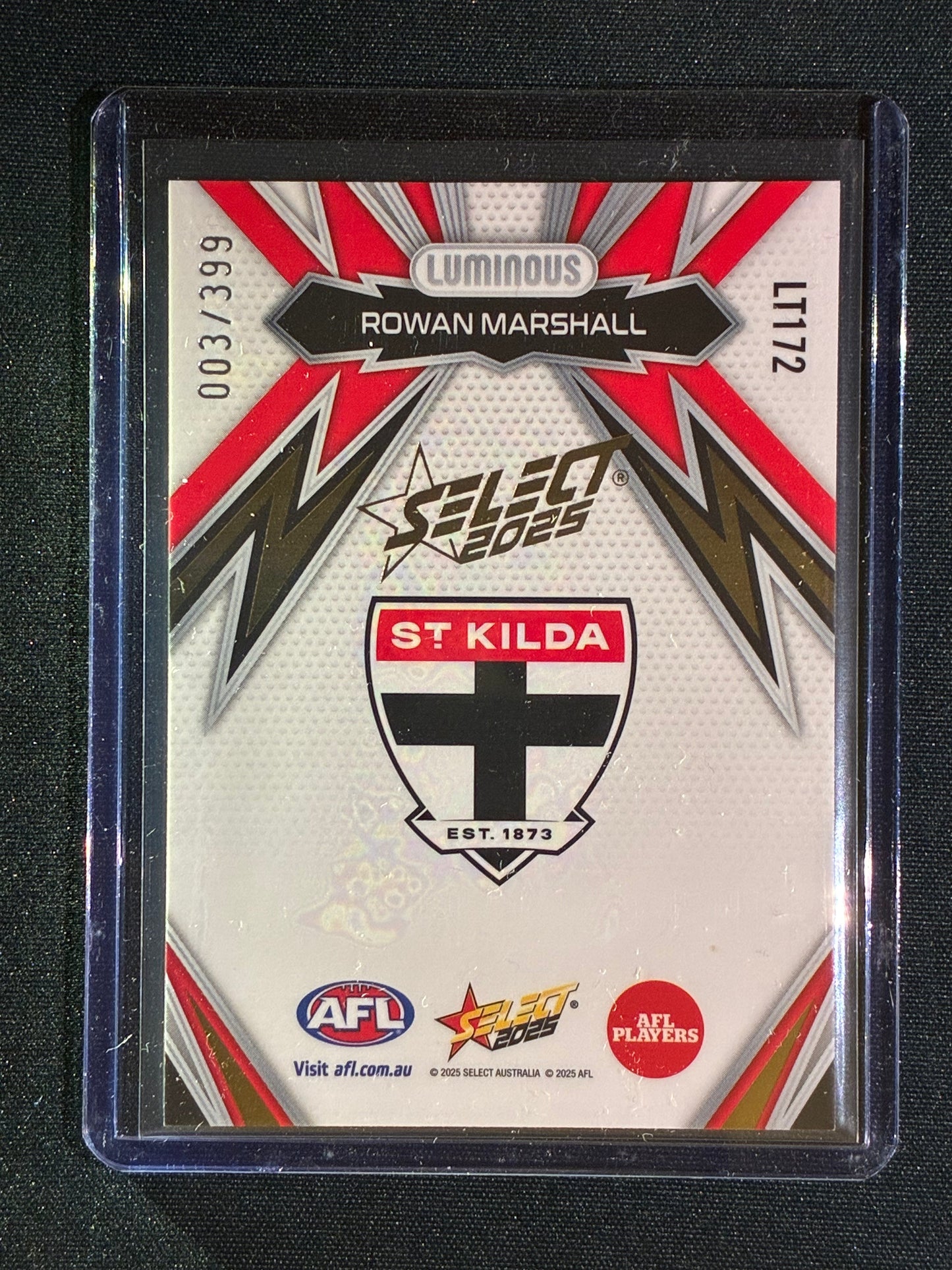 2025 Select Footy Stars ROWAN MARSHALL Luminous Thunderbolt Gold Logo 003/399 #172