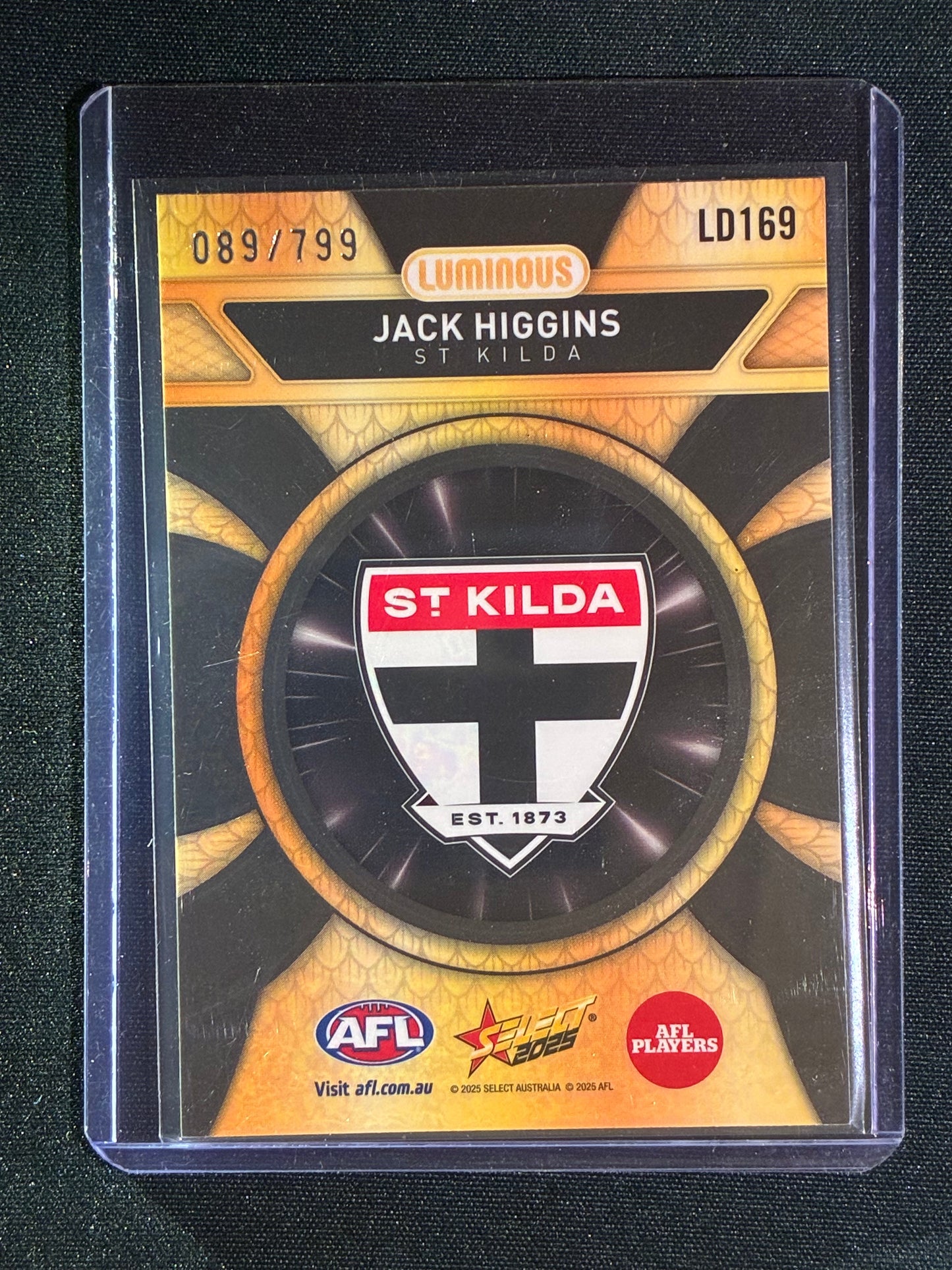 2025 Select Footy Stars JACK HIGGINS Luminous Dragon Scales 089/799 #169