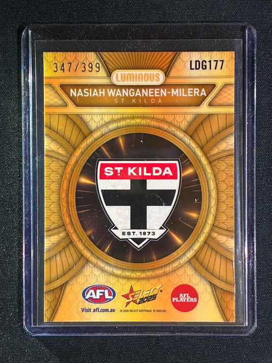 2025 Select Footy Stars NASIAH WANGANEEN-MILERA Luminous Dragon Scales Gold Refractor 347/399 #177