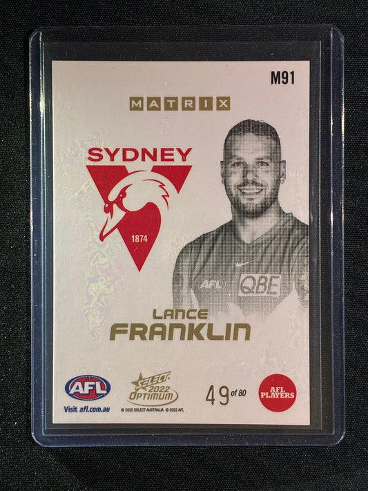 2022 Select Optimum LANCE BUDDY FRANKLIN Matrix Platinum Portraits 49/80 #91